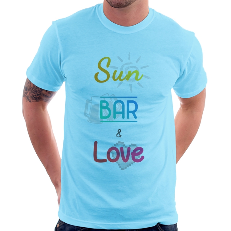 Camiseta Sun Bar & Love - Azul Bebê
