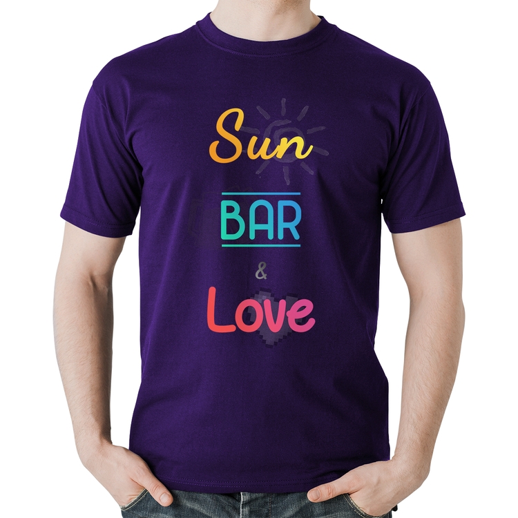 Camiseta Algodão Sun Bar & Love - Roxa