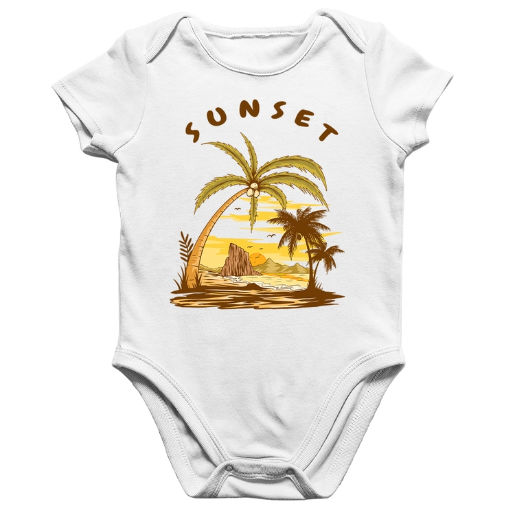 Body Bebê Algodão Sunset Beach - Branco