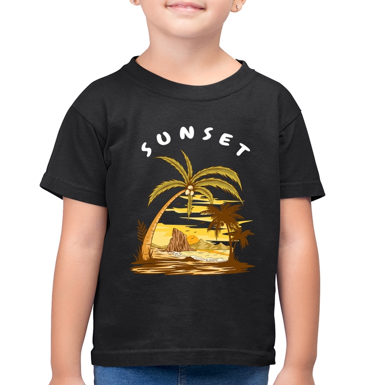 Camiseta Algodão Infantil Sunset Beach