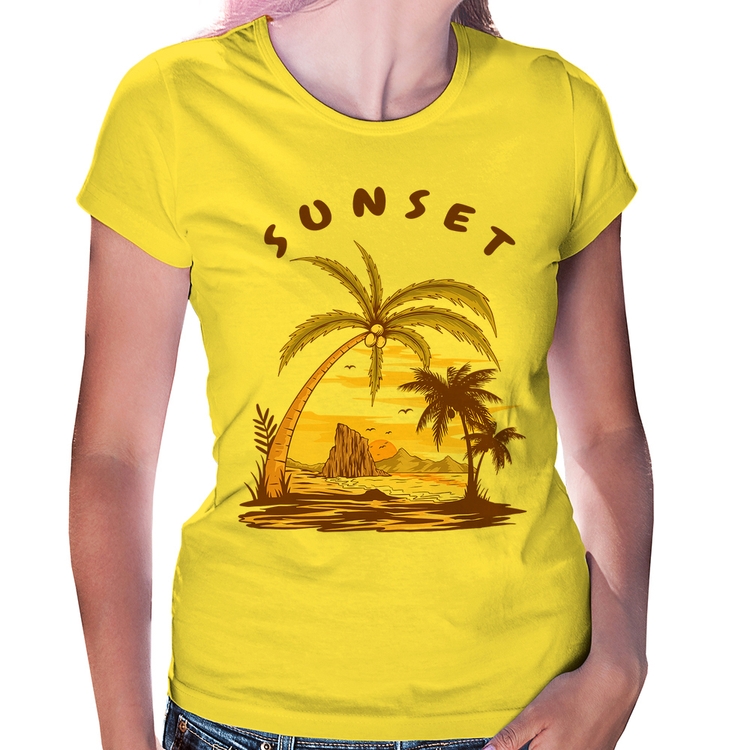 Baby Look Sunset Beach - Amarela