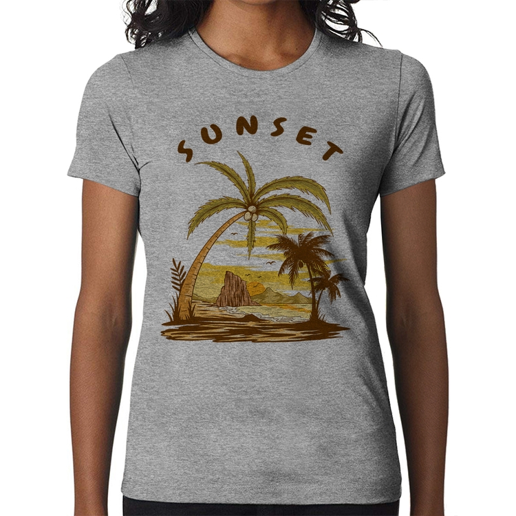 Baby Look Sunset Beach - Cinza