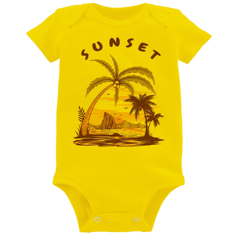 Body Bebê Sunset Beach - Amarelo