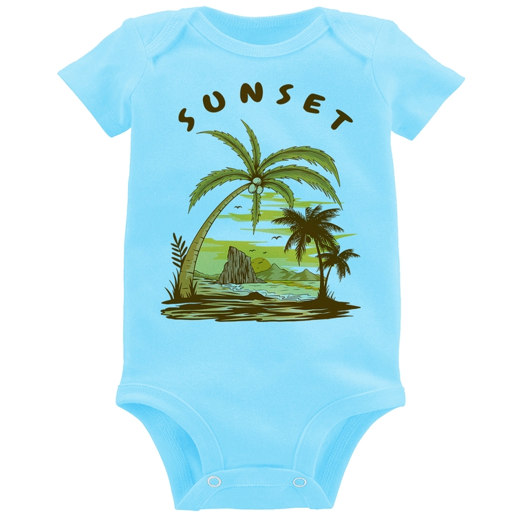 Body Bebê Sunset Beach - Azul Bebê
