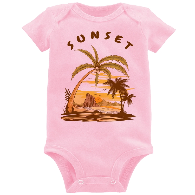 Body Bebê Sunset Beach - Rosa Bebê