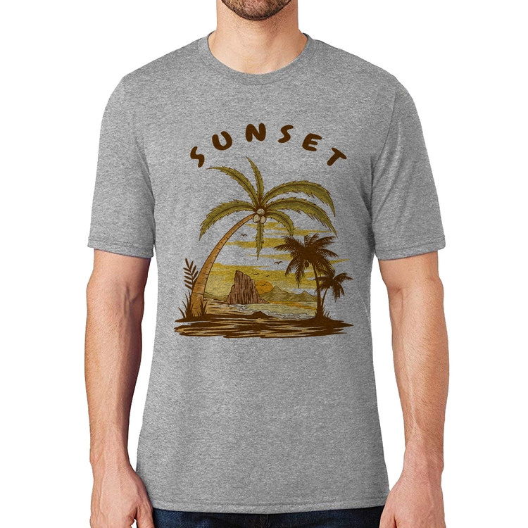 Camiseta Sunset Beach - Cinza