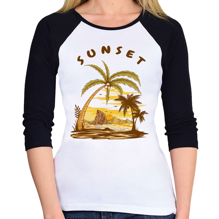 Baby Look Raglan Sunset Beach Manga 3/4