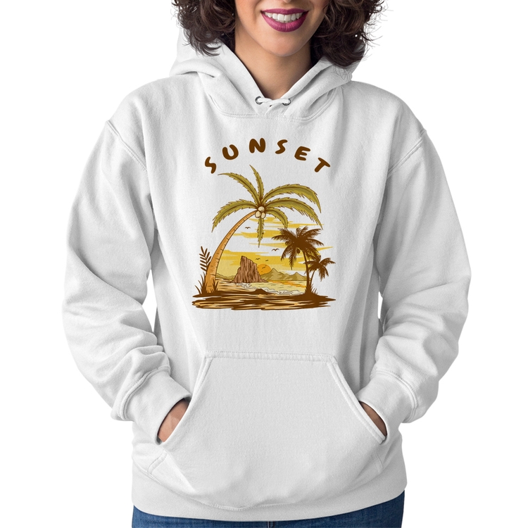 Moletom Feminino Sunset Beach - Branco