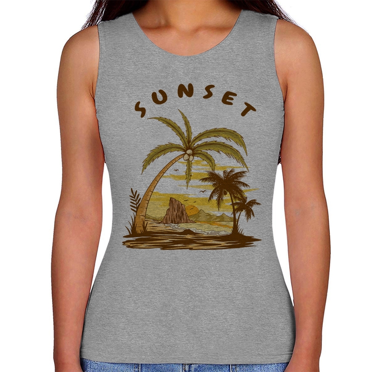 Regata Feminina Sunset Beach - Cinza