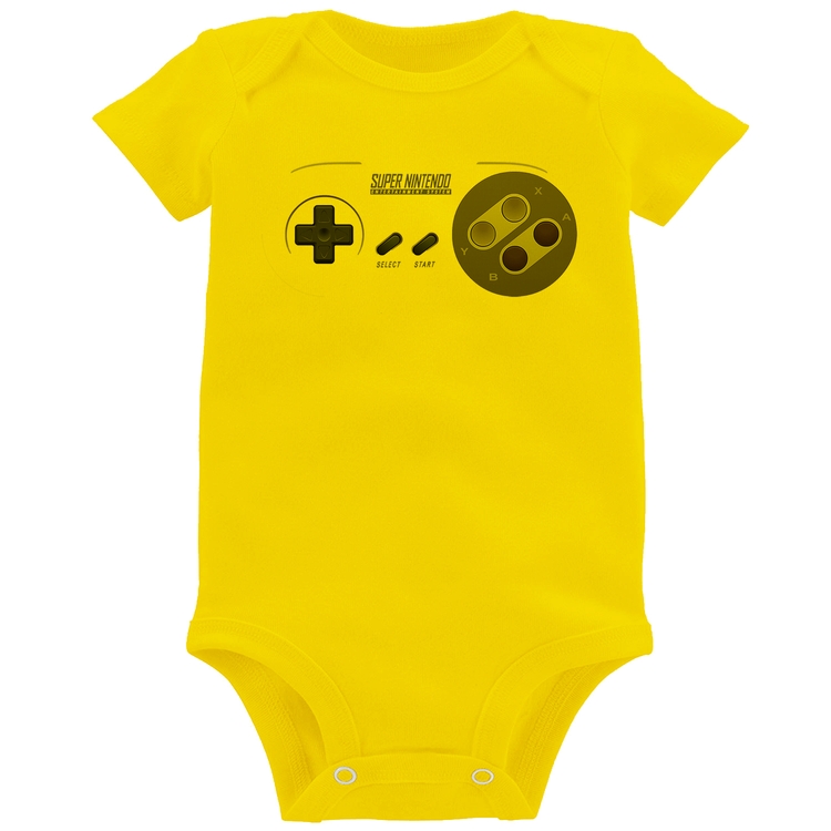 Body Bebê Super Nintendo SNES Gamepad - Amarelo
