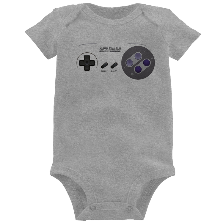 Body Bebê Super Nintendo SNES Gamepad - Cinza
