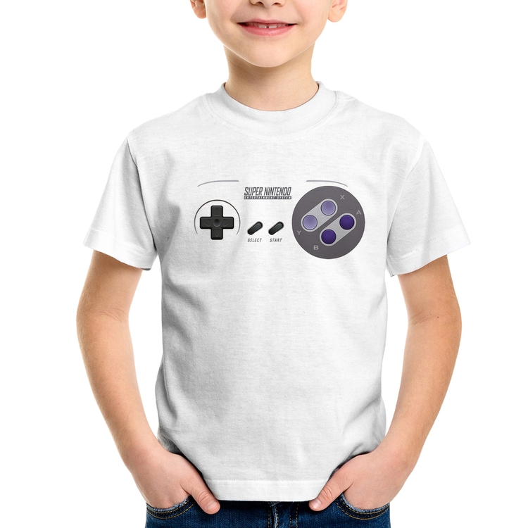 Camiseta Infantil Super Nintendo SNES Gamepad