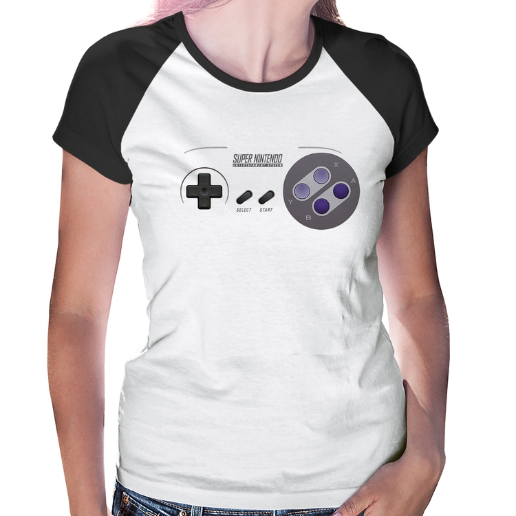 Baby Look Raglan Super Nintendo SNES Gamepad