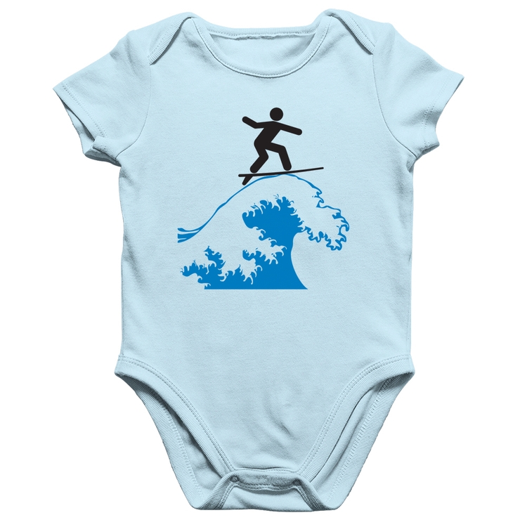 Body Bebê Algodão Surfista - Azul Bebê