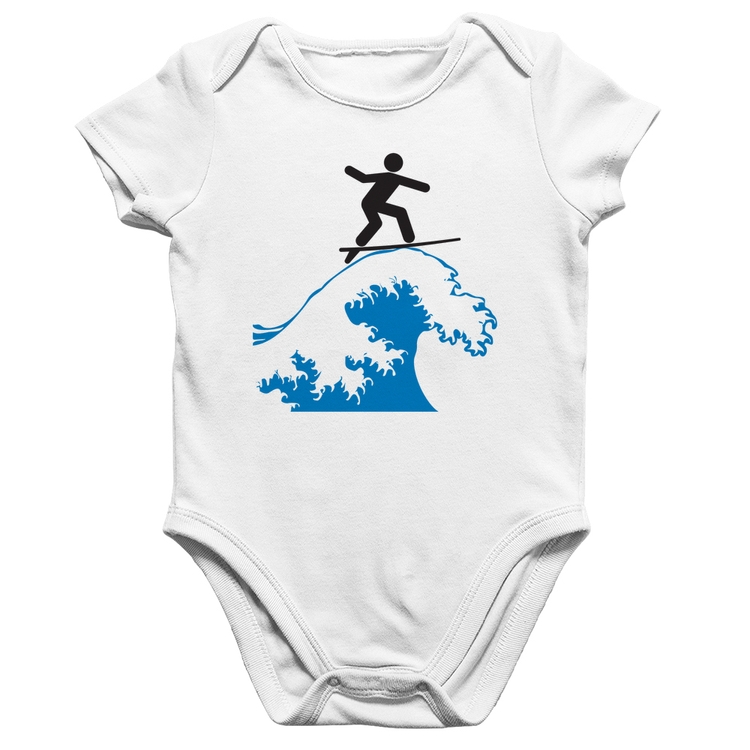 Body Bebê Algodão Surfista - Branco