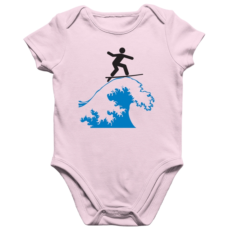 Body Bebê Algodão Surfista - Rosa Bebê