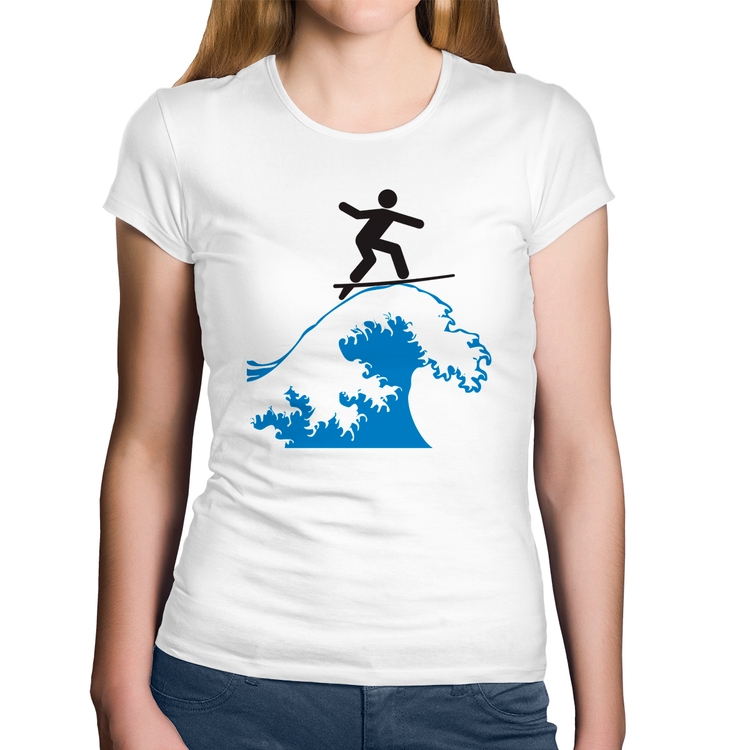 Baby Look Algodão Surfista - Branca