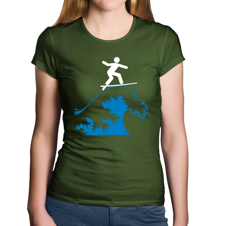 Baby Look Algodão Surfista - Musgo