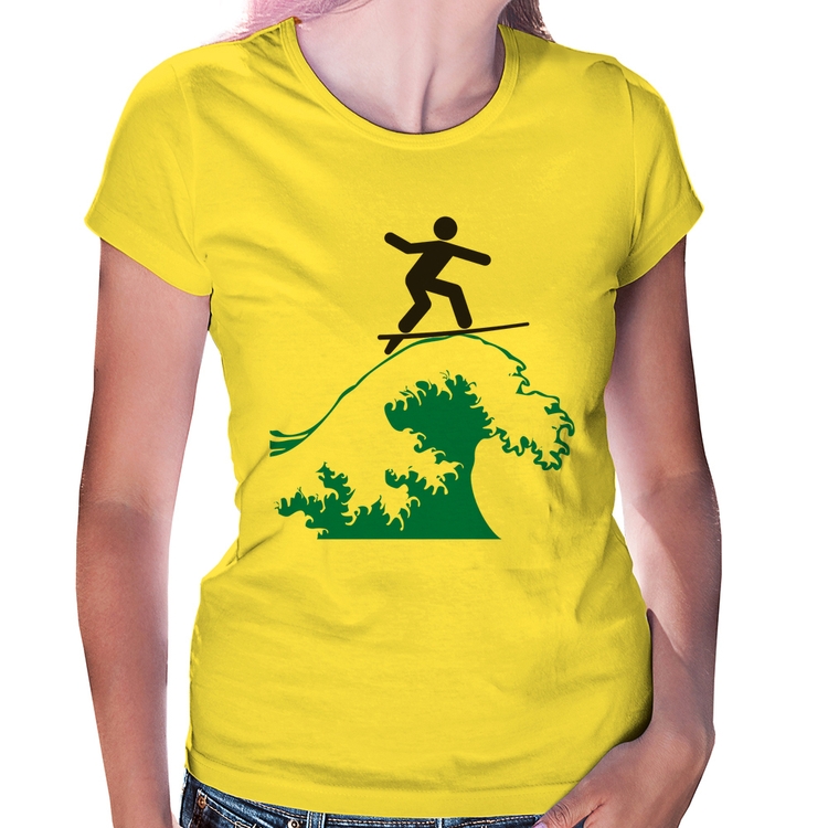 Baby Look Surfista - Amarela