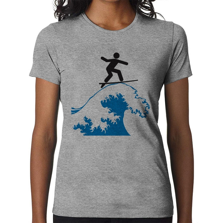 Baby Look Surfista - Cinza