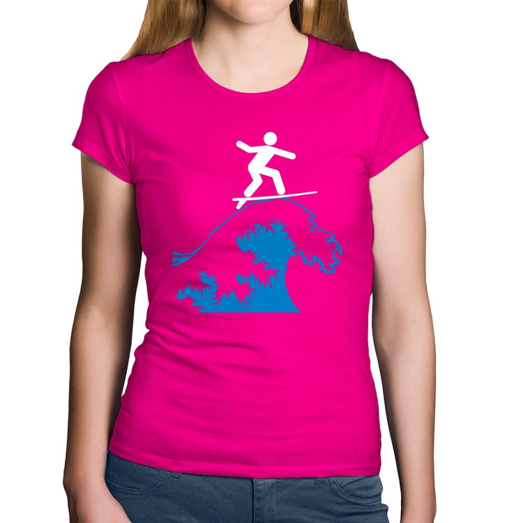 Baby Look Algodão Surfista - Rosa