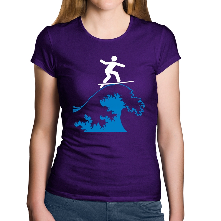 Baby Look Algodão Surfista - Roxa