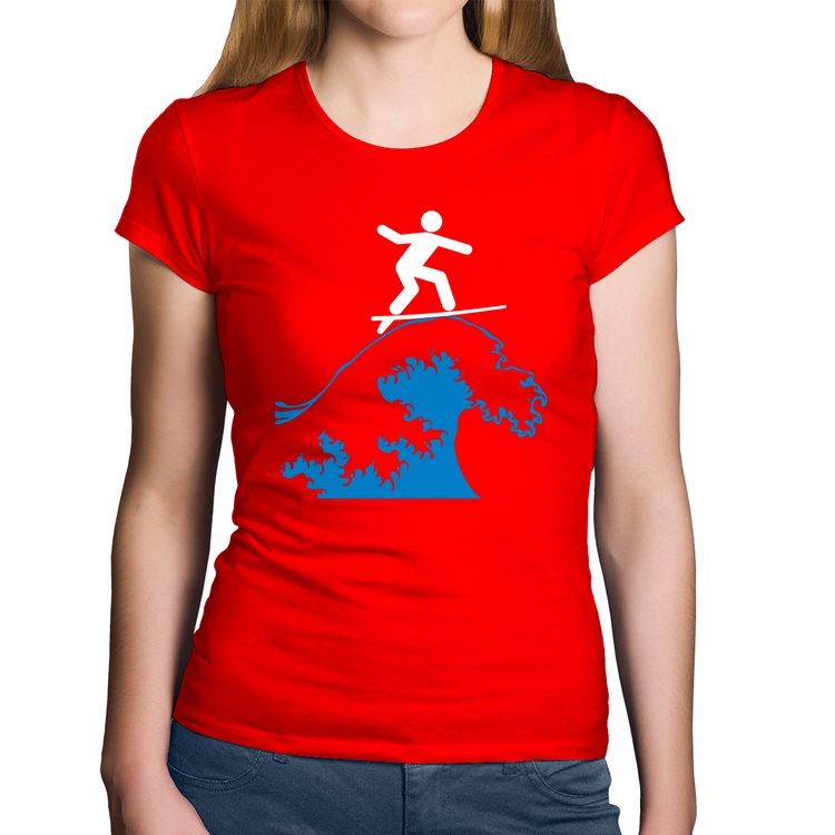 Baby Look Algodão Surfista - Vermelha