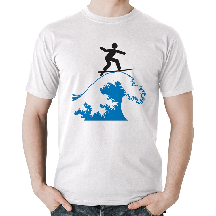 Camiseta Algodão Surfista - Branca