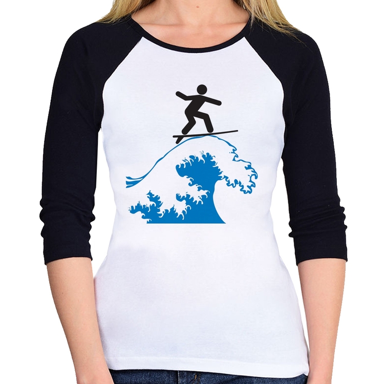 Baby Look Raglan Surfista Manga 3/4