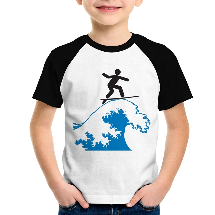 Camiseta Raglan Infantil Surfista