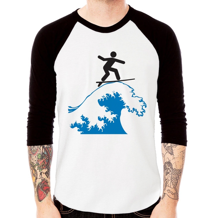 Camiseta Raglan Surfista Manga 3/4