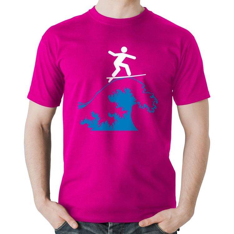 Camiseta Algodão Surfista - Rosa