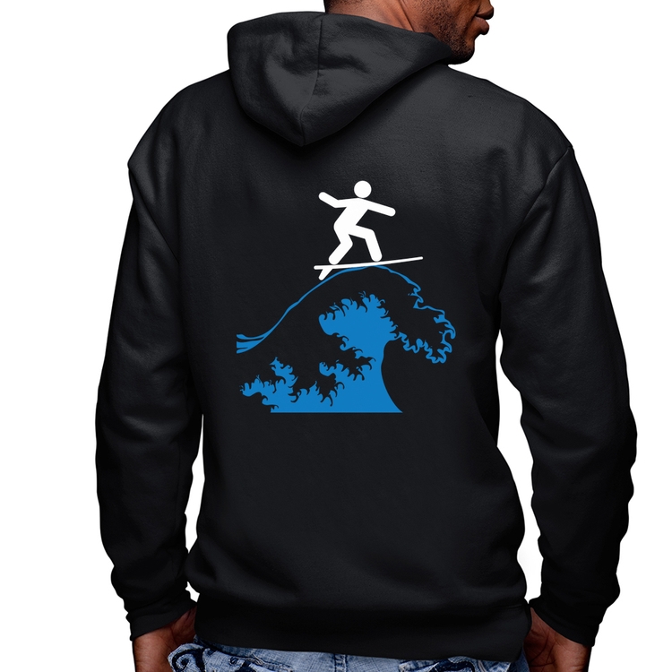 Blusa Moletom Surfista Masculina com Capuz e Zíper