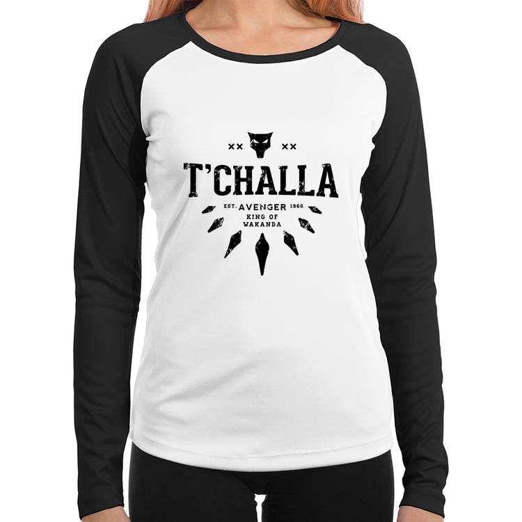 Baby Look Raglan T'Challa King of Wakanda Manga Longa