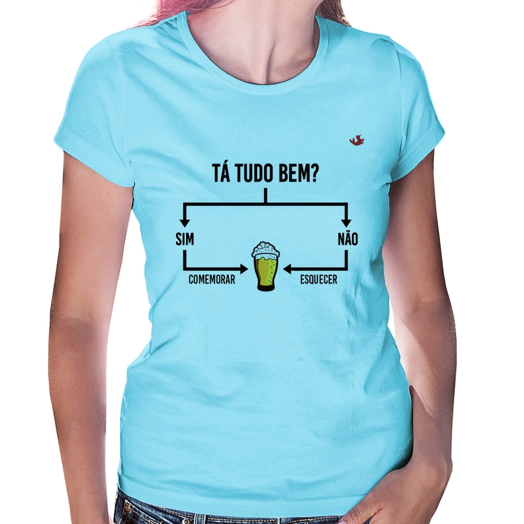 Baby Look Tá tudo bem? - Azul Bebê