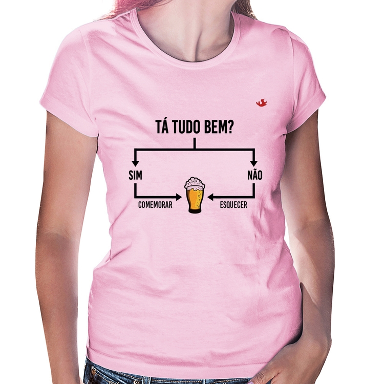 Baby Look Tá tudo bem? - Rosa Bebê