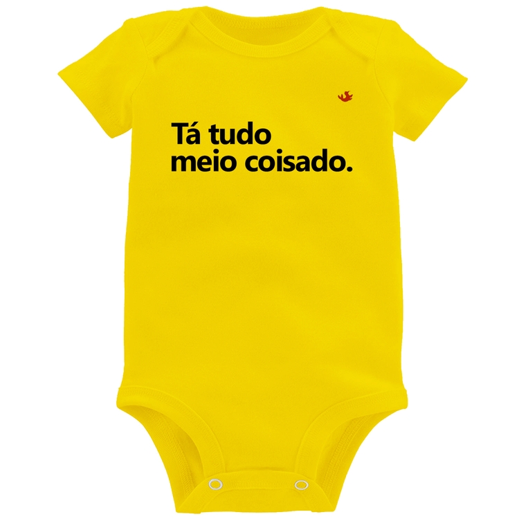 Body Bebê Tá tudo meio coisado - Amarelo