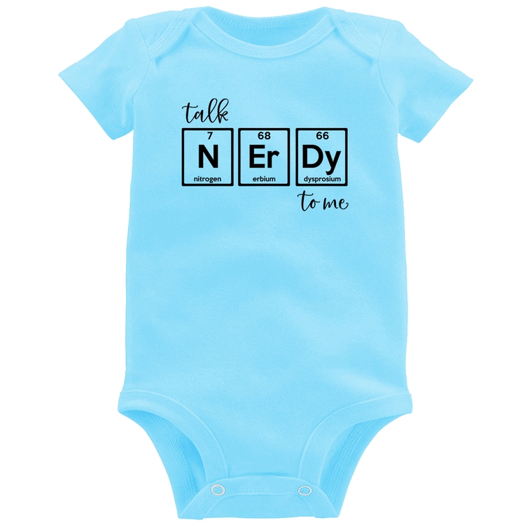 Body Bebê Talk Nerdy To Me - Azul Bebê