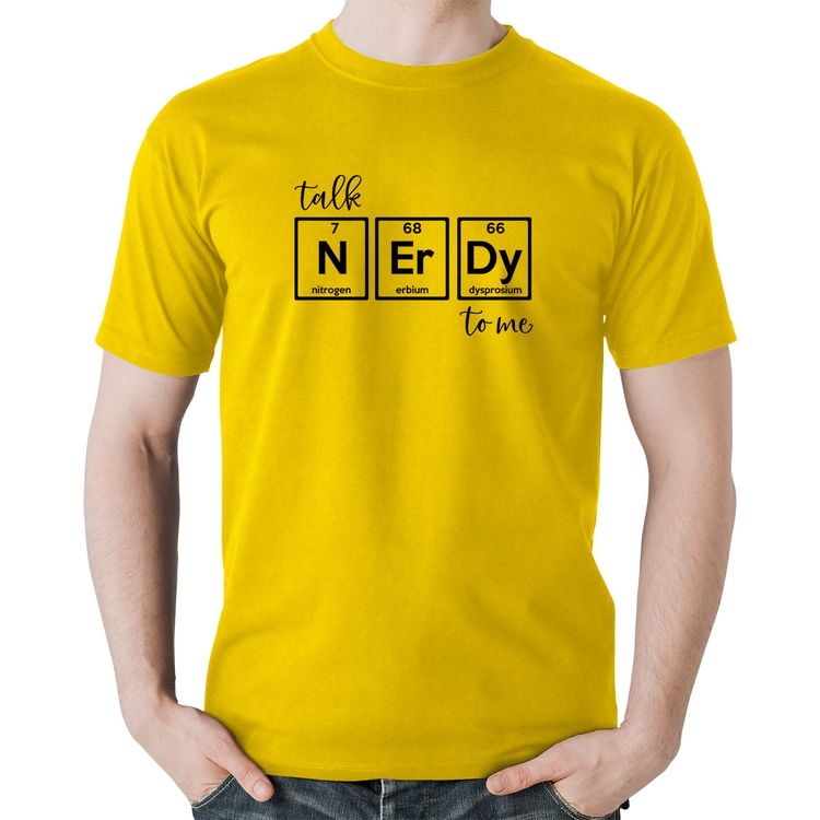 Camiseta Algodão Talk Nerdy To Me - Amarela