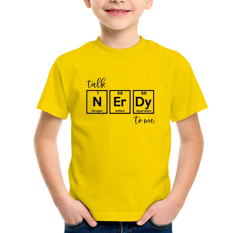 Camiseta Infantil Talk Nerdy To Me - Amarela