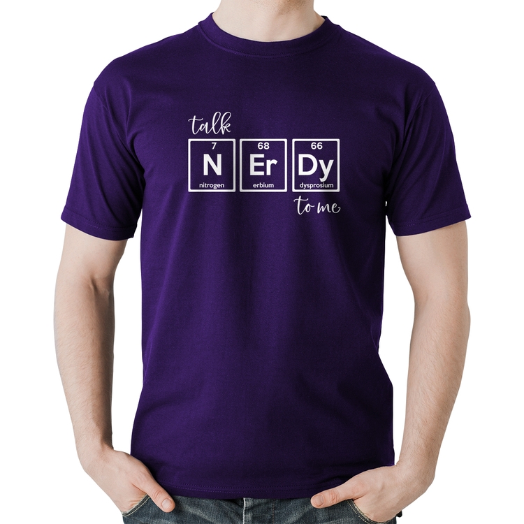 Camiseta Algodão Talk Nerdy To Me - Roxa