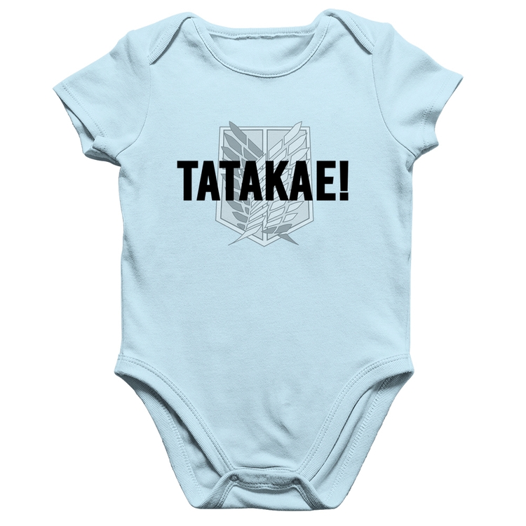 Body Bebê Algodão Tatakae! - Azul Bebê