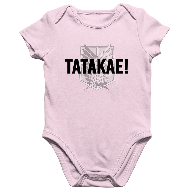 Body Bebê Algodão Tatakae! - Rosa Bebê