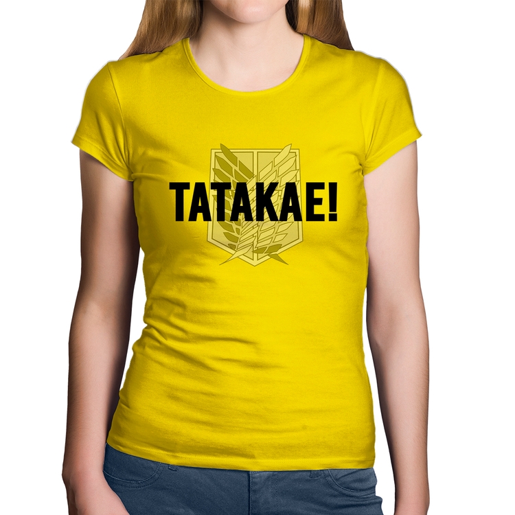 Baby Look Algodão Tatakae! - Amarela