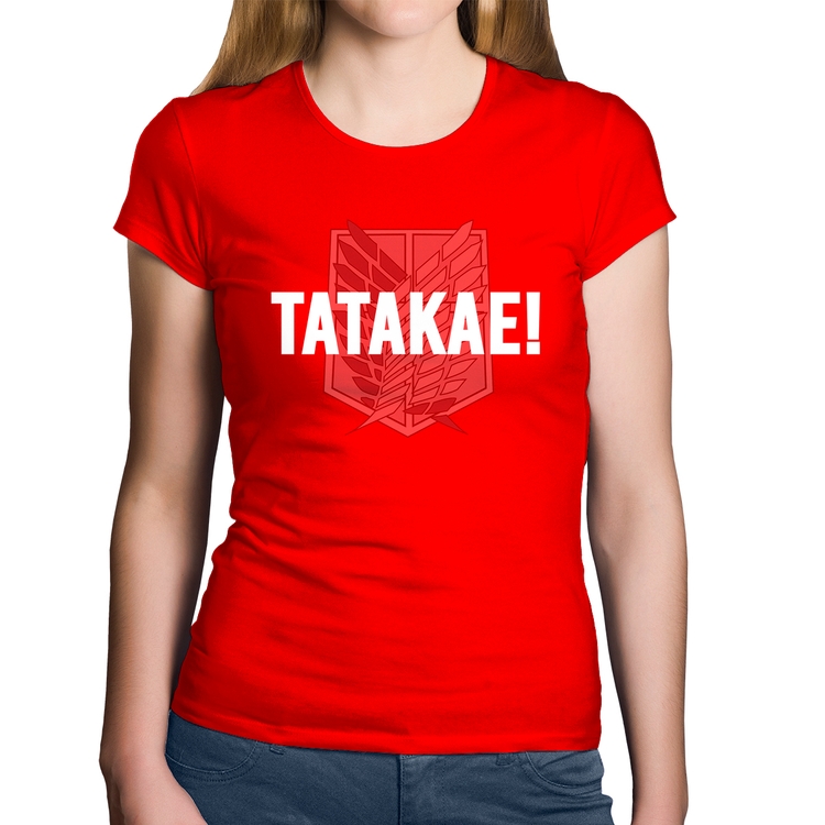 Baby Look Algodão Tatakae! - Vermelha