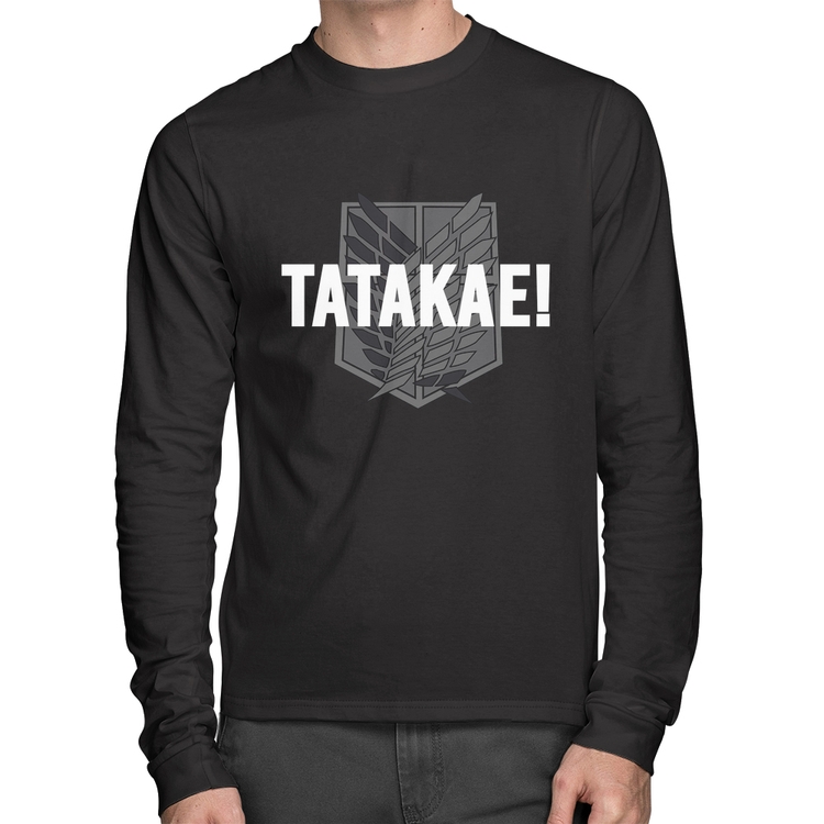 Camiseta Algodão Tatakae! Manga Longa