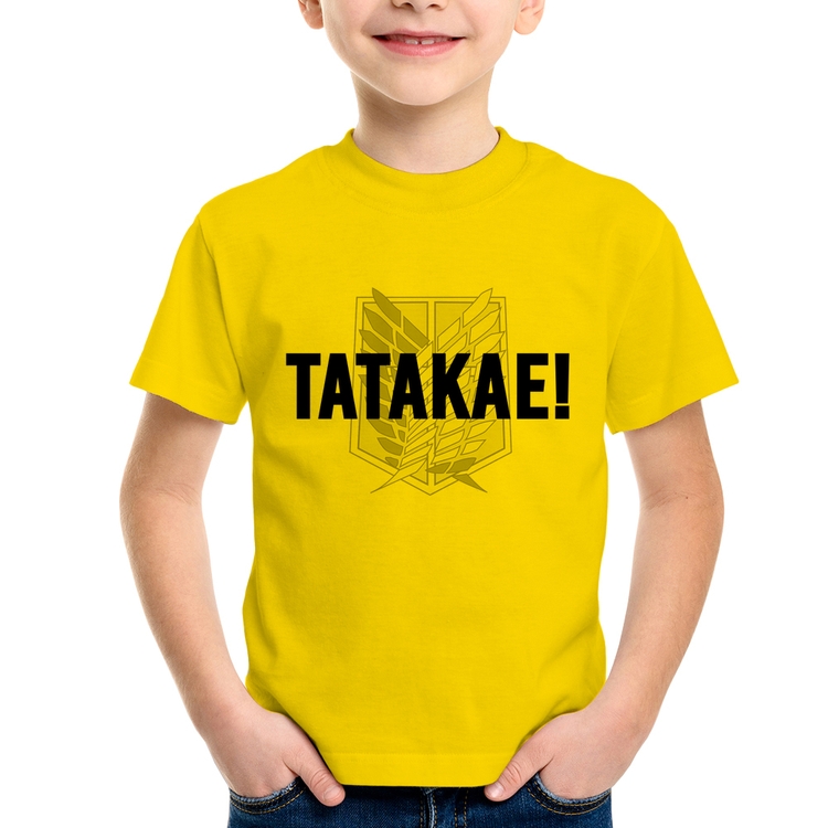 Camiseta Infantil Tatakae! - Amarela