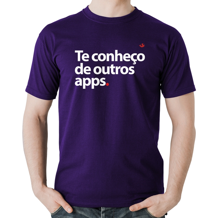 Camiseta Algodão Te conheço de outros apps - Roxa