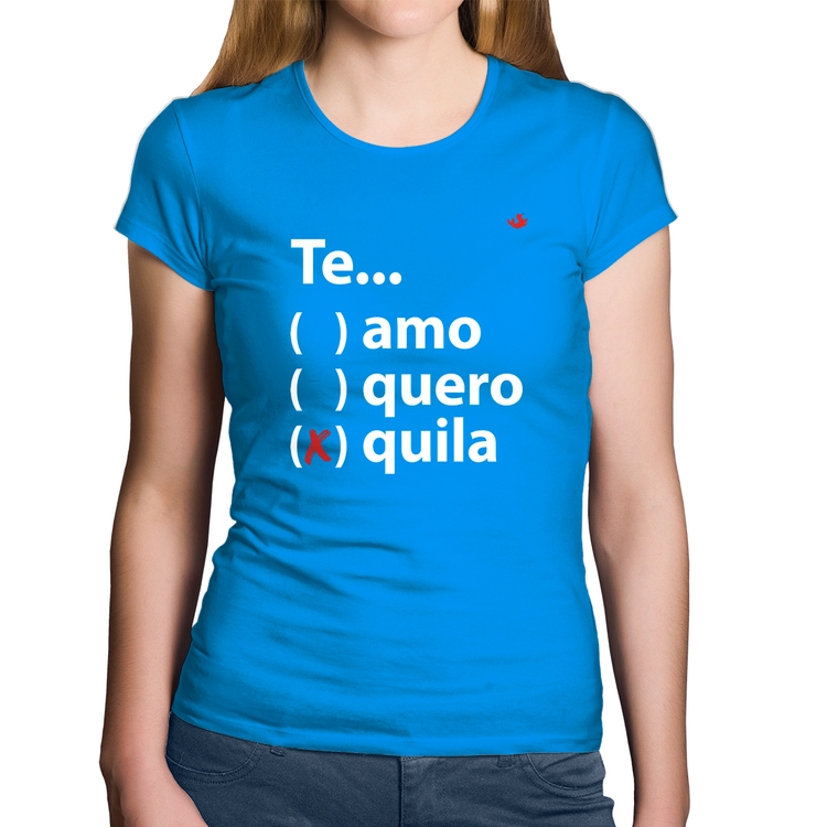 Baby Look Algodão Te... quila - Azul