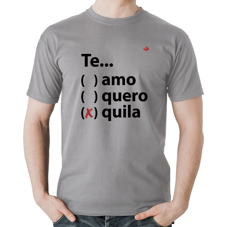 Camiseta Algodão Te... quila - Cinza